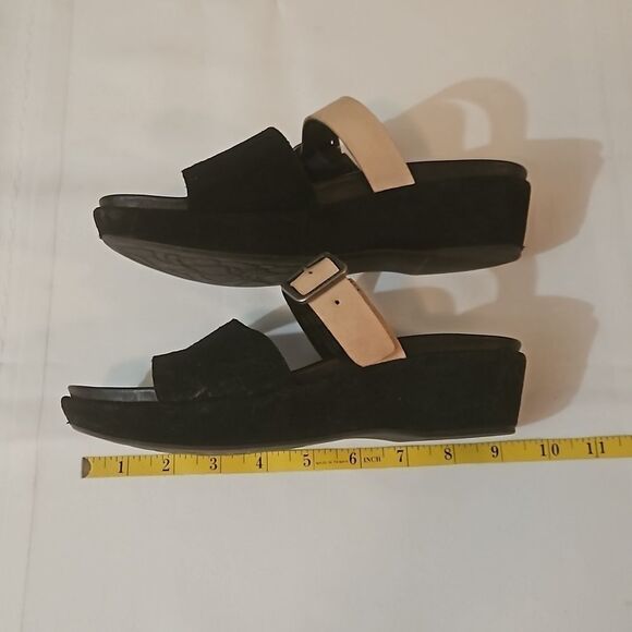 NWOT Kork-Ease Black suede, tan leather slide on shoes size 6 - Picture 10 of 10